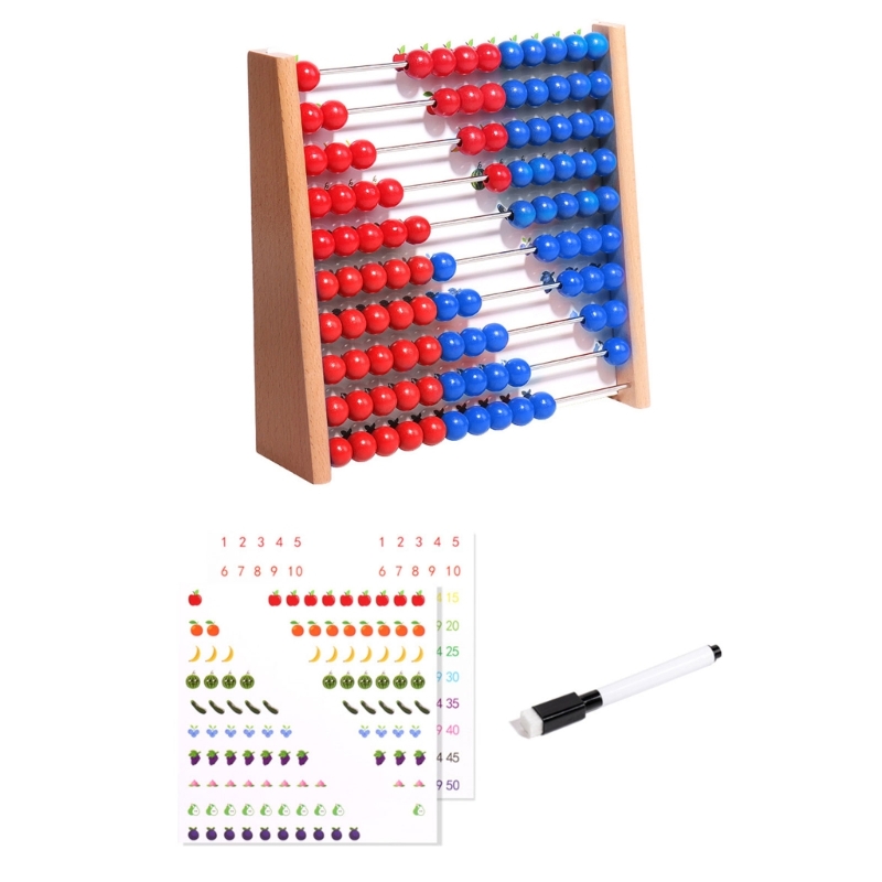 Abacus Counting Bead - ve Okul Öncesi için Kırmızı ve