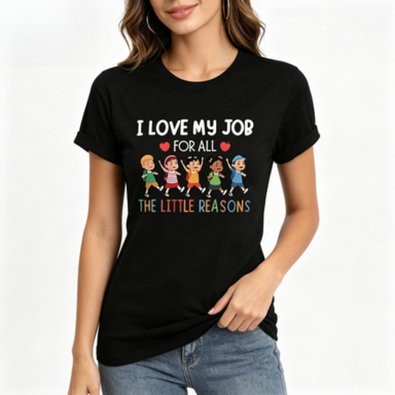 Kids Education Jobs - Kadınlar İçin Dar Kesim Tişört Öğretmen