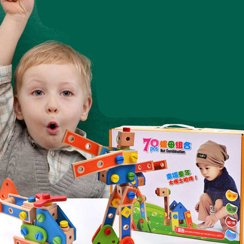 1 Set Yaratıcı Ahşap Somun Mon - Kids Outdoor Education incelemesi ve fiyatı