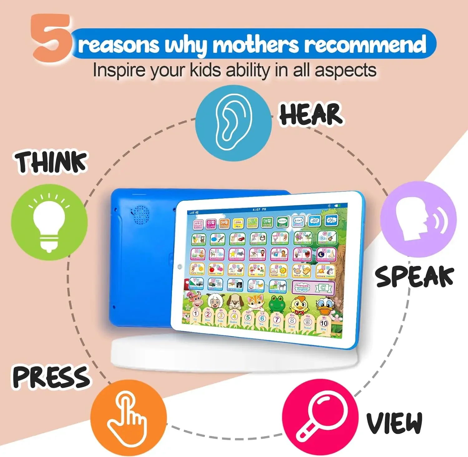 Fransız İngilizce iki dilli öğ - Kids Education Tablet incelemesi ve fiyatı